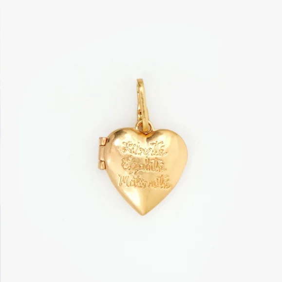 Clare V. X EVERY MOTHER COUNTS Heart Locket Charm Vintage Gold - Picture 1 of 8